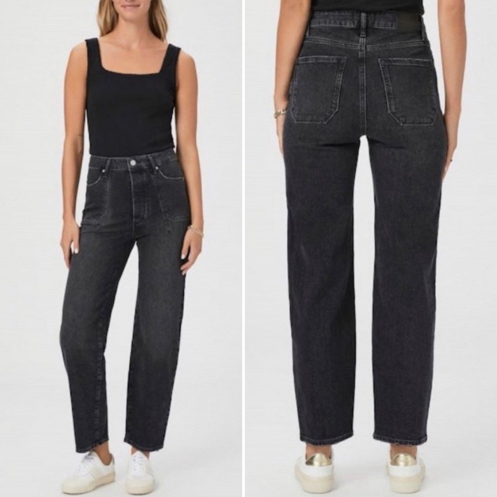Paige Alexis Barrel Jeans 31 Viper Black Denim Minimalist Chic Classic Designer